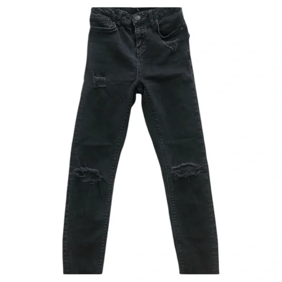 Topshop "Jamie" High-Rise Black Skinny Jeans 25 - Picture 2 of 5